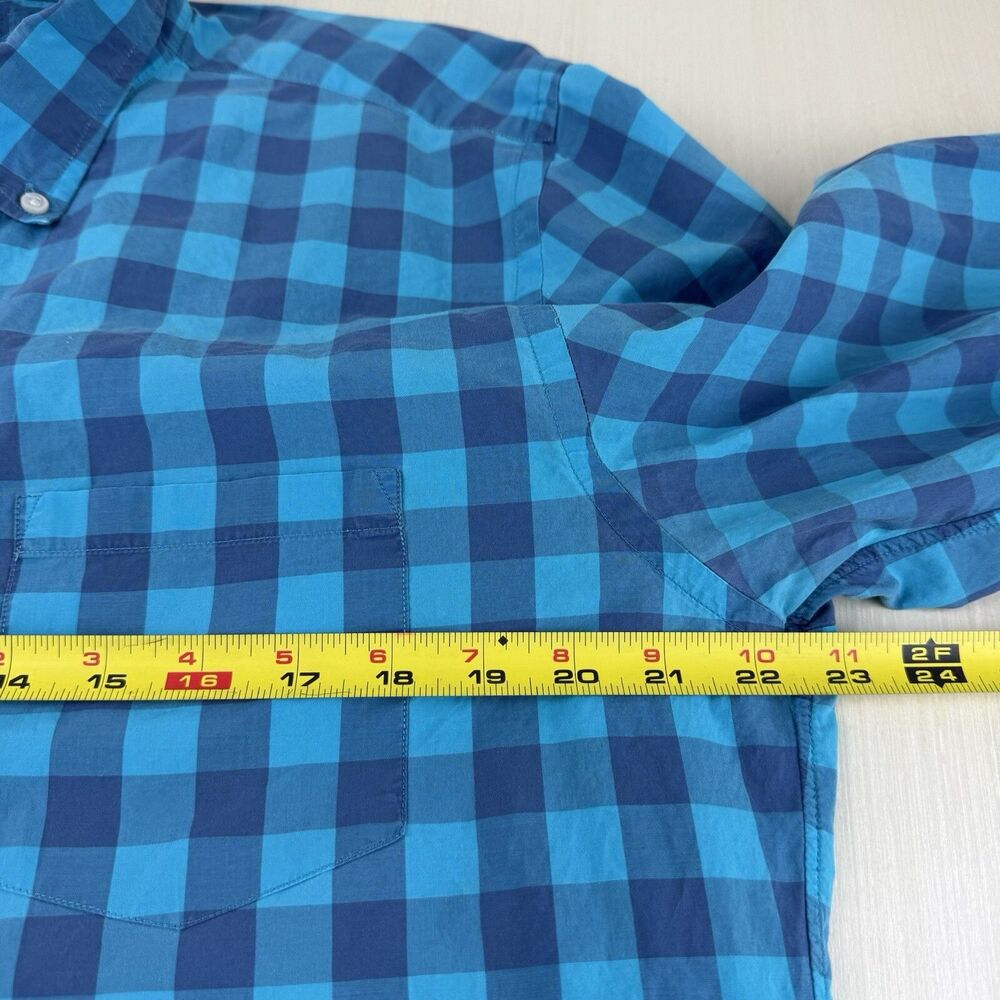 J.Crew Shirt Mens Large Blue Plaid Cotton Long Sleeve Pocket Button Down - Picture 10 of 10